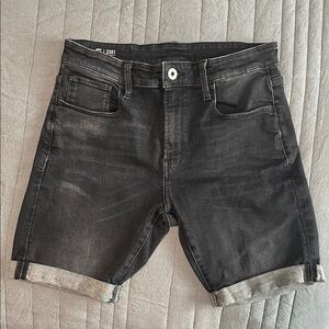 G-Star Raw Black 3301 Slim Denim Shorts